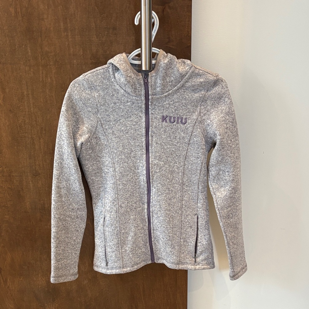 KUIU Kids Heather Gray Full-Zip Hoodie